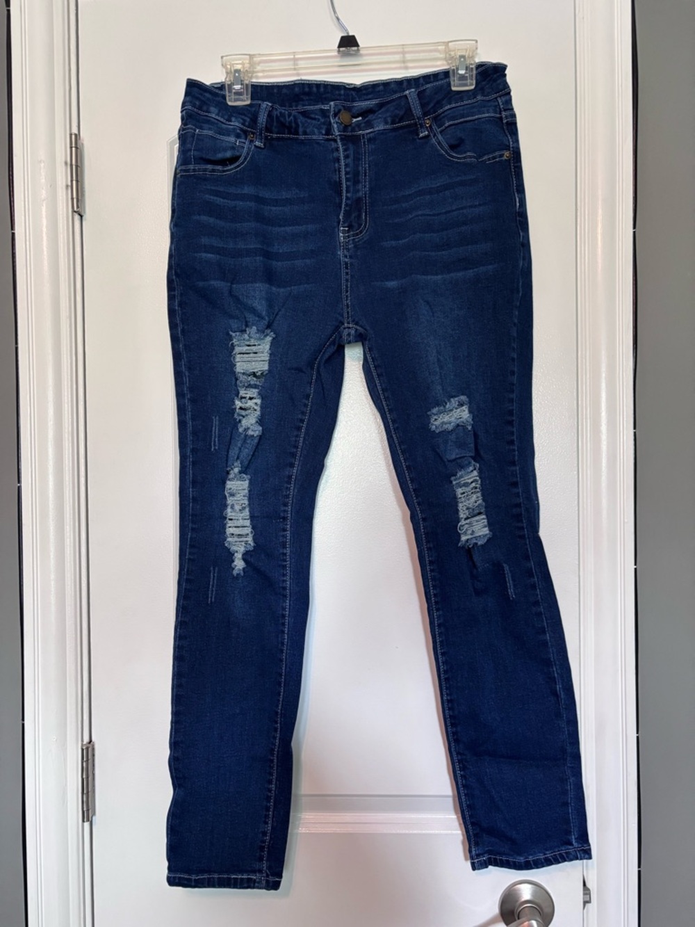 Roswear Dark Blue Denim Distressed Jeans Size XL 16-18